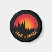 Tree Hugger retro gestresste milieuactivist Magneet (Voorkant)