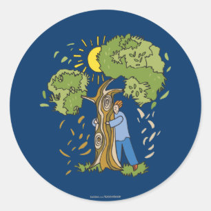 Tree Hugger Ronde Sticker