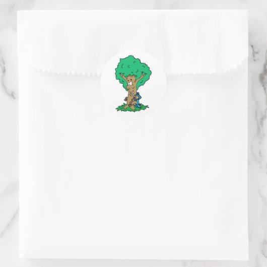 Tree Hugger Ronde Sticker (Tas)
