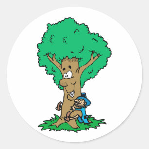 Tree Hugger Ronde Sticker