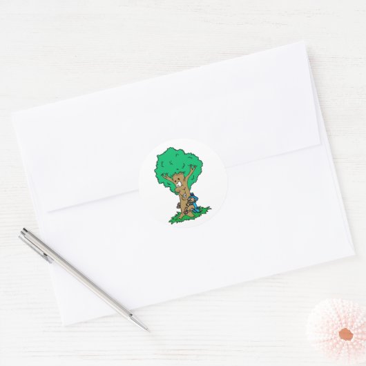 Tree Hugger Ronde Sticker (Envelop)