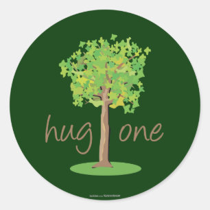 Tree Hugger Ronde Sticker