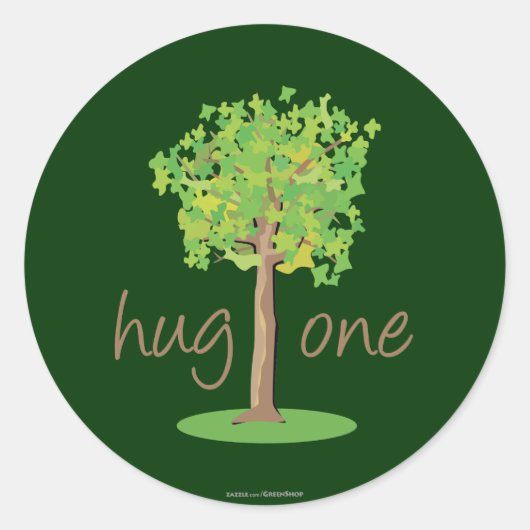 Tree Hugger Ronde Sticker (Voorkant)