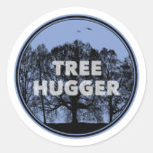 Tree Hugger Ronde Sticker (Voorkant)