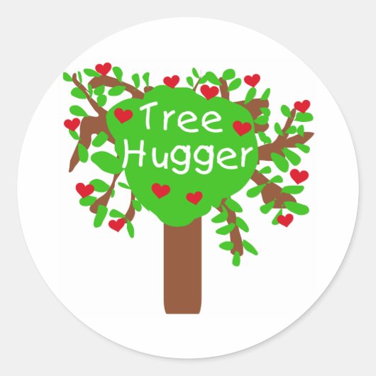 Tree Hugger Ronde Sticker (Voorkant)