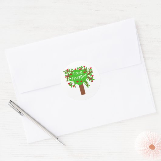 Tree Hugger Ronde Sticker (Envelop)