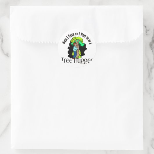Tree Hugger Ronde Sticker (Tas)