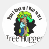 Tree Hugger Ronde Sticker (Voorkant)