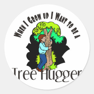Tree Hugger Ronde Sticker