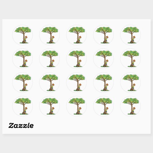 Tree Hugger Ronde Sticker (Vel)