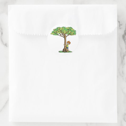 Tree Hugger Ronde Sticker (Tas)