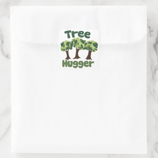 Tree Hugger Vierkante Sticker (Tas)