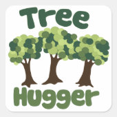 Tree Hugger Vierkante Sticker (Voorkant)