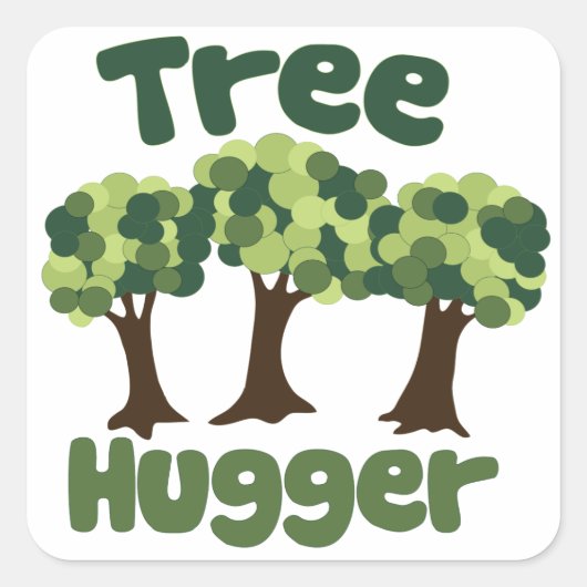 Tree Hugger Vierkante Sticker (Voorkant)