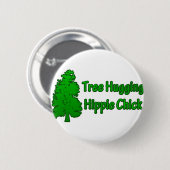 Tree Hugging Hippie Chick Ronde Button 5,7 Cm (Voorkant /achterkant)