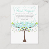 Tree in Blue and Green Baby Shower Book Request Informatiekaartje (Voorkant)