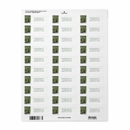 Tree in Spring Return Address Label (Full Sheet)