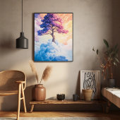 Tree in the Clouds Abstracte Natuur geïnspireerd Poster