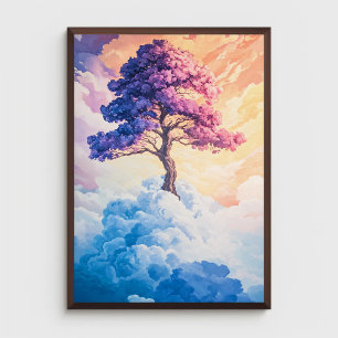 Tree in the Clouds Abstracte Natuur geïnspireerd Poster