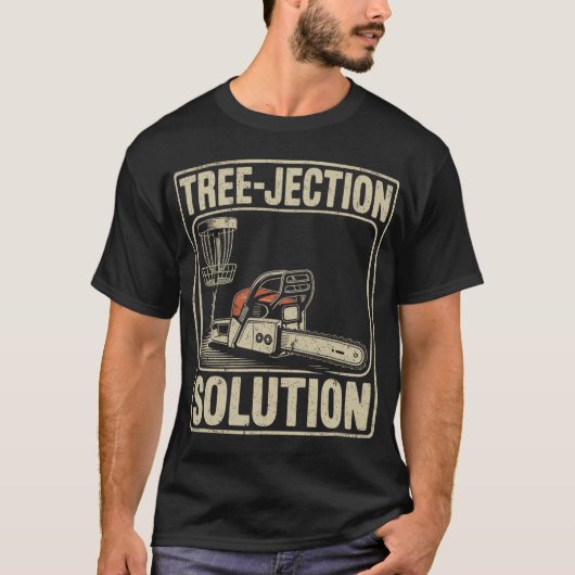 Tree-jection Solution Grappige Discgolf _4  T-shirt (Voorkant)