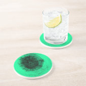 Tree Knot in Neon Green Zandsteen Onderzetter (Zijkant)