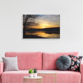 Tree Lake Sunrise Stretched Canvas Afdrukken (Insitu (Woonkamer))