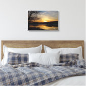 Tree Lake Sunrise Stretched Canvas Afdrukken (Insitu (Slaapkamer))