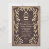 Tree Lantern Rustic Wedding Invitation Kaart (Voorkant)