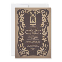 Tree Lantern Rustic Wedding Invitation