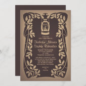 Tree Lantern Rustic Wedding Invitation Kaart (Voorkant / Achterkant)