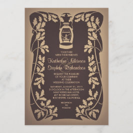 Tree Lantern Rustic Wedding Invitation Kaart