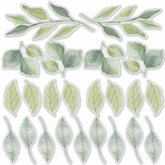 Tree Leaf Green Bedroom Wall Set van Sticker (Voorkant)