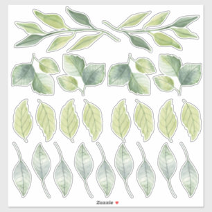 Tree Leaf Green Bedroom Wall Set van Sticker