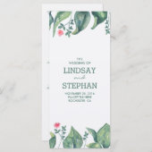 Tree Leaves Waterverf Rustieke Trouwprogramma's Programmakaart (Voorkant / Achterkant)