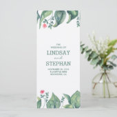 Tree Leaves Waterverf Rustieke Trouwprogramma's Programmakaart (Staand voorkant)