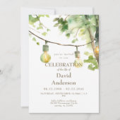 Tree & Lights Celebration of Life Invitation Kaart (Voorkant)