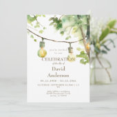 Tree & Lights Celebration of Life Invitation Kaart (Staand voorkant)