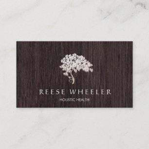 Tree Logo Holistische gezondheid en wellness hout Visitekaartje
