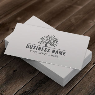Tree Logo Lawn Care & Landscaping Plain Visitekaartje