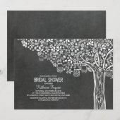 Tree Mason Jar Lights Krijtbord Vrijgezellenfeest Kaart (Voorkant / Achterkant)