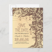 Tree Mason Jars Rustic Save the Date briefkaarten (Voorkant / Achterkant)