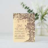 Tree Mason Jars Rustic Save the Date briefkaarten (Staand voorkant)