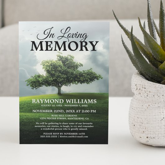 Tree Memorial Service | Park Celebration of Life Kaart