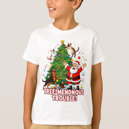 Tree-mendous Trouble: Santa’s Chaotic Christmas Cr T-shirt