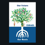 Tree Menorah Poster<br><div class="desc">De boom vertegenwoordigt het Israëlische volk,  dat geworteld is in de joodse traditie,  vertegenwoordigd door de menorah en de optimistische toekomst wordt gevormd door wijsheid,  traditie en geheugen.</div>