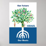 Tree Menorah Poster<br><div class="desc">De boom vertegenwoordigt het Israëlische volk,  dat geworteld is in de joodse traditie,  vertegenwoordigd door de menorah en de optimistische toekomst wordt gevormd door wijsheid,  traditie en geheugen.</div>