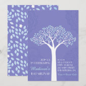 TREE MET STARS Bat Mitzvah Invitation Kaart (Voorkant / Achterkant)