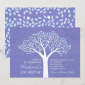 TREE MET STARS Bat Mitzvah Invitation Kaart (Voorkant / Achterkant)