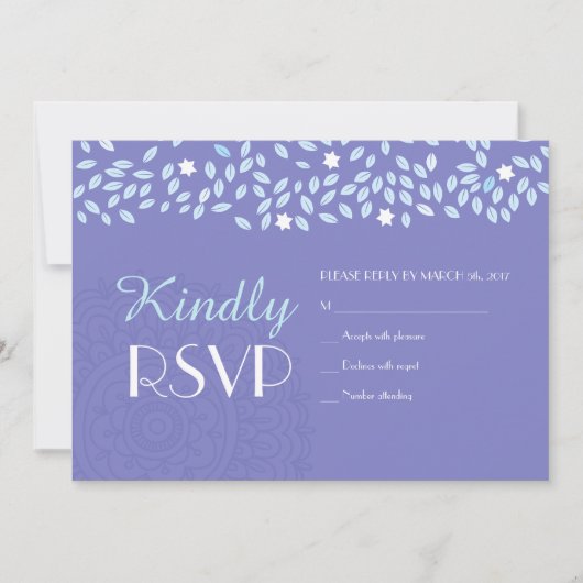 TREE MET STARS WEDDING RSVP Reply Kaart (Voorkant)