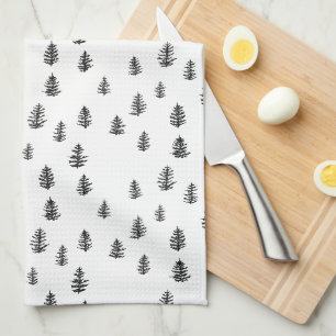 Tree Mountain Illustratie Patroon Keuken Handdoeke Theedoek